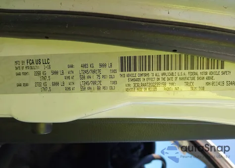 2016 Ram 2500 Tradesman from USA, damaged, VIN 3C6LR4AT2GG235158